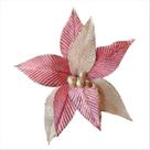 Flor Pick Bico de Papagaio Natal Rosa Tecido 2Cores 25cm 4UN Flor Pick Bico de Papagaio Natal Rosa Tecido 2Cores 25cm 4UN