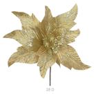 Flor poinsentia bico papagaio aveludado c/glitter dourado