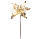 Flor Poinsétia Natal Metalizada Ouro - 43cm - 1 unidade - Cromus - Rizzo