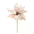 FLOR POINSETTIA CHAMPAGNE 30cm DECORATIVA