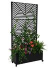 Floreira com Treliça Geométrica Metálica 1,80x90cm Preta