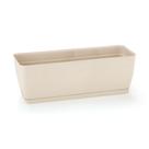 Floreira Retangular 50cm Com Prato 11,5L Bege Floreira Retangular 50cm Com Prato 11,5L Bege