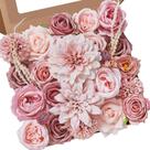 Flores artificiais Alecono Dusty Pink Silk para decoração de casamento
