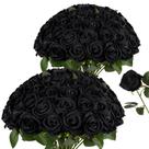 Flores artificiais AmyHomie Black Roses Velvet 48 unidades