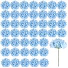 Flores artificiais Auihiay Hydrangea Silk com caules 46 unidades
