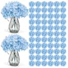 Flores artificiais Auihiay Silk Hydrangea 104 unidades azuis