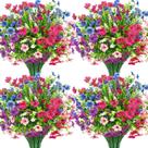 Flores artificiais Besteek 20 pacotes resistentes a UV para exteriores