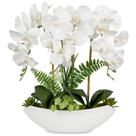 Flores artificiais Briful Orchid White com vaso de cerâmica 45cm