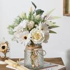 Flores artificiais COZZI CODI brancas com vaso para decoração de casa