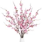 Flores artificiais de flor de ameixa Sggvecsy Faux Silk 4 peças rosa