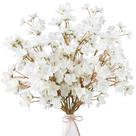 Flores artificiais de flor de cerejeira Sggvecsy 8 peças de caules brancos