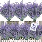 Flores artificiais de lavanda TURNMEON, 12 pacotes, cinza, roxo Flores artificiais de lavanda TURNMEON, 12 pacotes, cinza, roxo