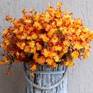 Flores artificiais de outono AXYLEX Fake Mums 12 pacotes de laranja