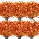 Flores artificiais de outono Ouddy Decor 24 pacotes para atividades ao ar livre