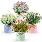 Flores artificiais Der Rose, pacote com 4 pequenas plantas artificiais