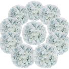 Flores artificiais Flojery Silk Hydrangea Heads x10 Lake Blue