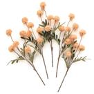 Flores artificiais Floroom Pompon Mum Faux Silk 5 peças de damasco