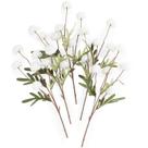 Flores artificiais Floroom Pompon Mum Faux Silk White x5