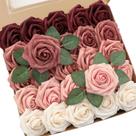 Flores artificiais Floroom Real Looking Burgundy 25 unidades