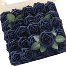 Flores artificiais Floroom Rosas de espuma azul marinho de aparência real