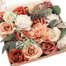 Flores artificiais: floroom, terracota, rosas, peônias, dália