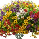 Flores artificiais Grunyia Daisy 16 pacotes resistentes a UV