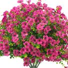 Flores artificiais Grunyia Daisy Faux Silk 16 pacotes (vermelho e roxo)