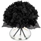 Flores artificiais Hollyone Hydrangea Fall com vaso de vidro