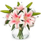 Flores artificiais Hollyone Tiger Lily Real Touch com vaso