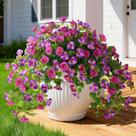 Flores artificiais Homsunny Petunias Silk Resistant UV
