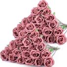 Flores artificiais Hotop Rose 40 unidades com caule longo 51 cm