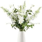 Flores artificiais ICBOX Delphinium com clematis 8 peças brancas