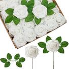 Flores artificiais InnoGear 100 unidades de rosas de espuma branca de 8 cm