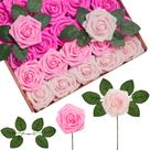 Flores artificiais InnoGear, 100 unidades de rosas de espuma rosa