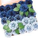 Flores artificiais Jdsour Foam Roses 25 unidades em azul marinho