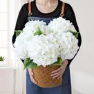 Flores artificiais JINWOE White Silk Hydrangea 5 unidades 50 cm Flores artificiais JINWOE White Silk Hydrangea 5 unidades 50 cm