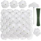 Flores artificiais LELEE White Roses Head com caule x108