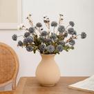 Flores artificiais LILUYTO Pom Pom Chrysanthemum 8 peças para vaso