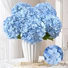 Flores artificiais Livole Hydrangea Blue Real Touch x6