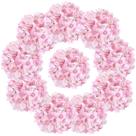 Flores artificiais LUSHIDI Silk Hydrangea Heads com caules x10