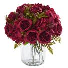Flores artificiais MARTINE MALL Peônias Borgonha x4
