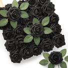 Flores artificiais Mocoosy Black Roses 50 unidades com caule x8