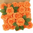 Flores artificiais N&T NIETING 25 unidades de espuma de laranja queimada de 7,5 cm