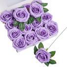Flores artificiais NEVISI Fake Rose Silk 16 peças lilás