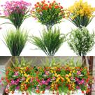 Flores artificiais para exterior, 24 unidades resistentes aos raios UV Flores artificiais para exterior, 24 unidades resistentes aos raios UV