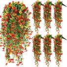 Flores artificiais penduradas FineCheer Fall 6 peças Silk Mum