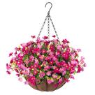 Flores artificiais penduradas na cesta Ammyoo Daisy Pink