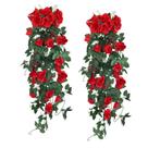Flores artificiais penduradas RECUTMS Rose Vine 1 m de vermelho, 2 peças
