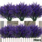 Flores artificiais RECUTMS resistentes a UV 20 pacotes roxos