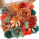Flores artificiais Serwalin Burnt Orange and Teal Silk x2